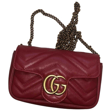 Gucci marmont red leather handbag