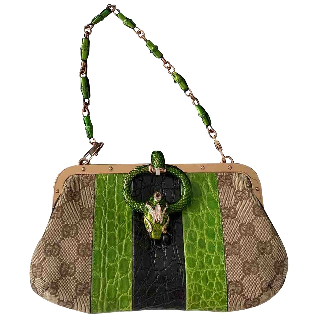 Gucci green python handbag