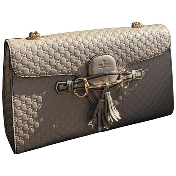 Gucci emily grey leather handbag