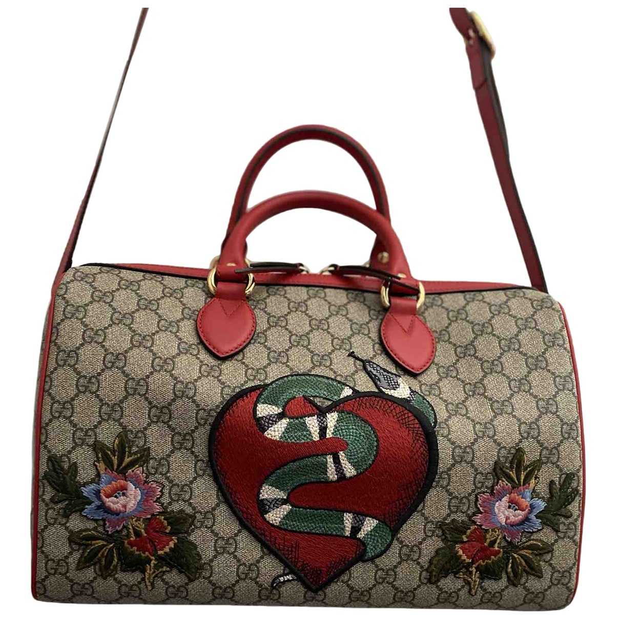 Gucci boston red cloth handbag