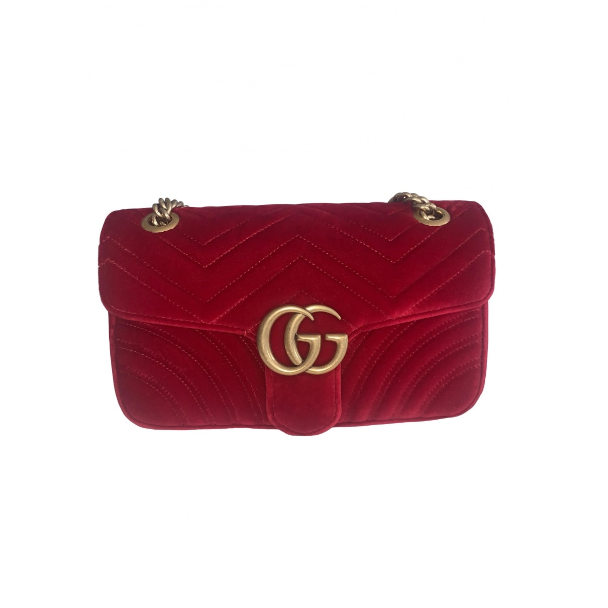 Gucci marmont red velvet handbag