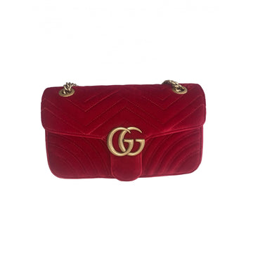 Gucci marmont red velvet handbag