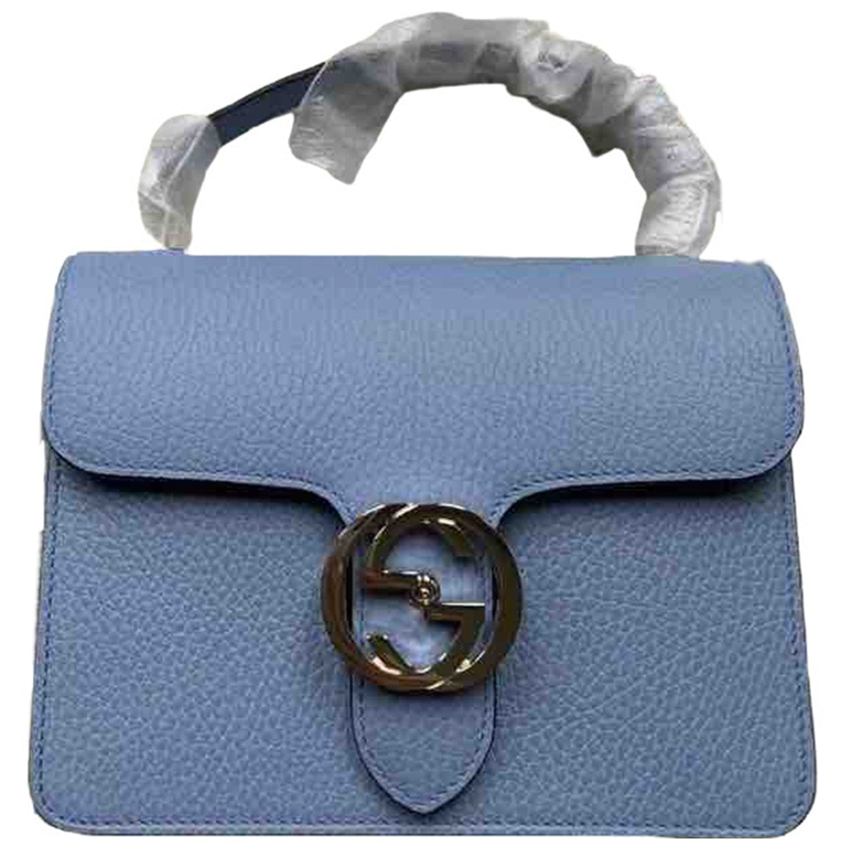 Gucci interlocking blue leather handbag