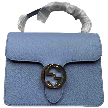 Gucci interlocking blue leather handbag
