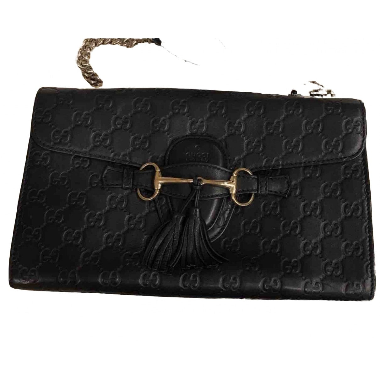 Gucci emily black leather handbag