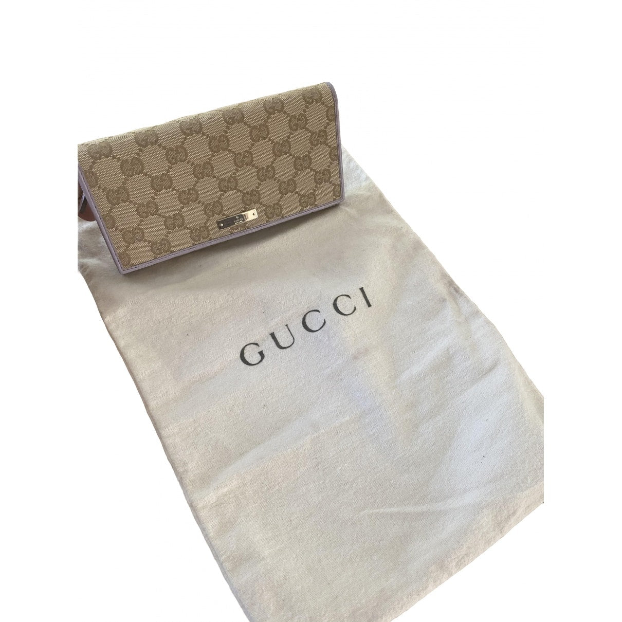 Gucci beige cloth clutch bag