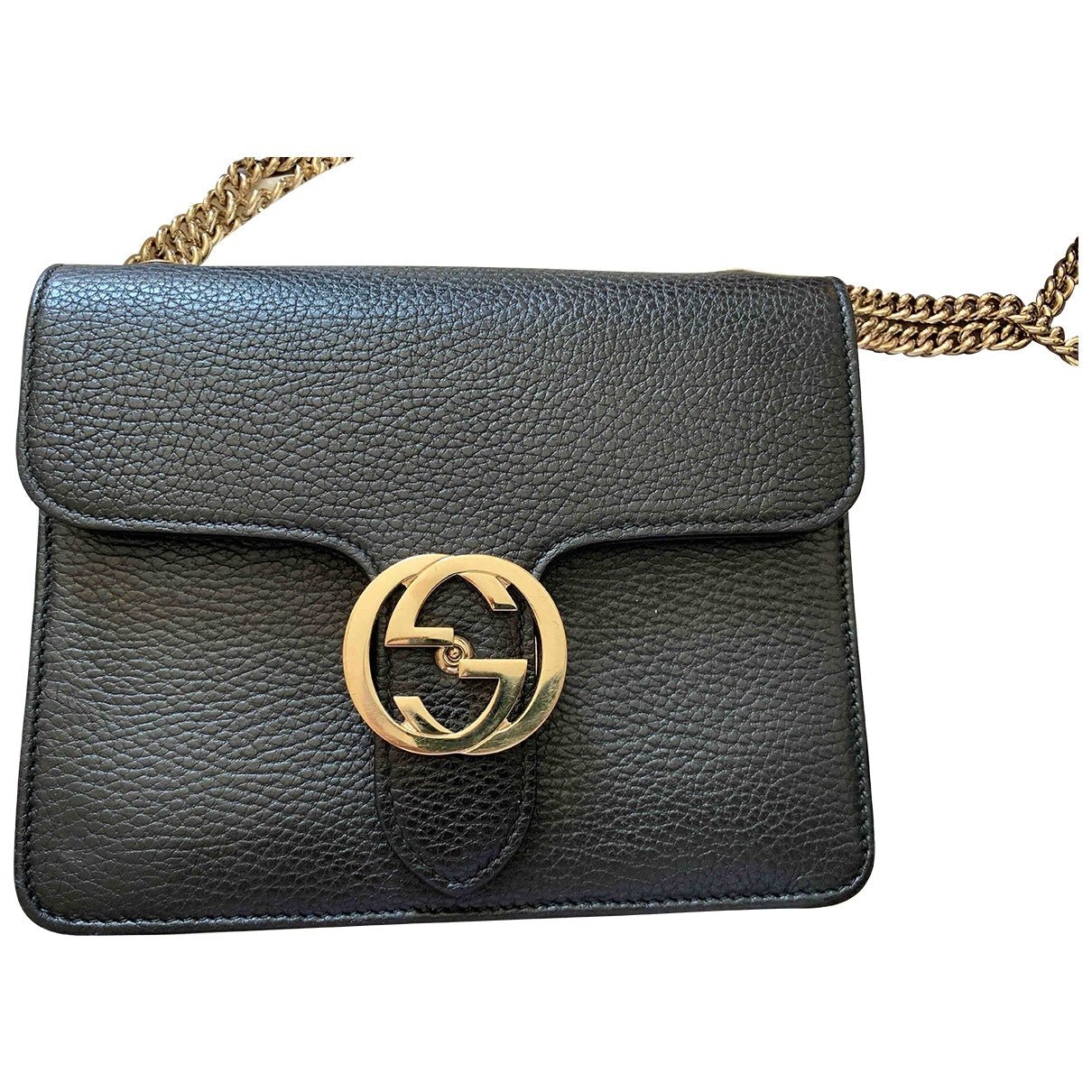 Gucci interlocking black leather handbag