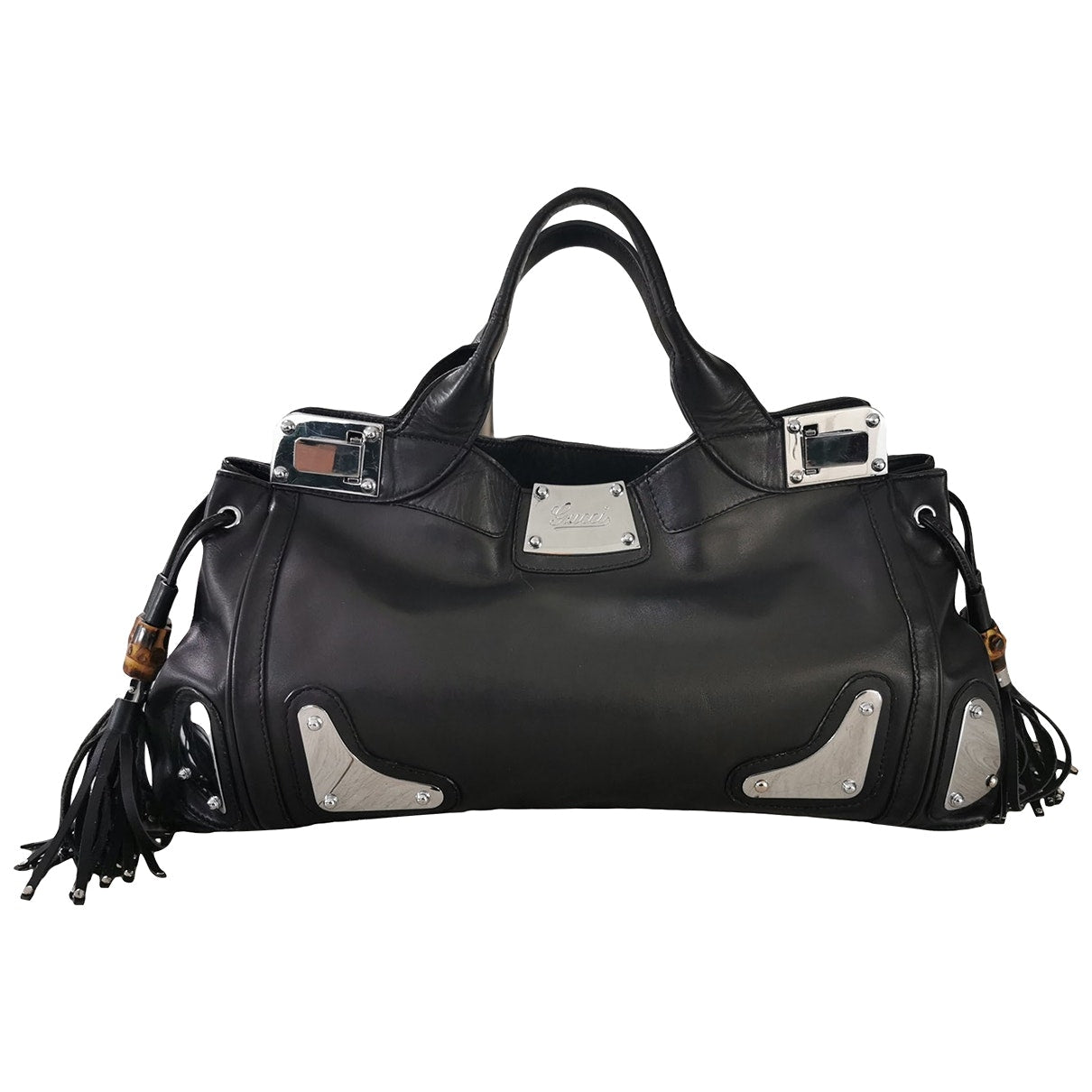 Gucci indy black leather handbag