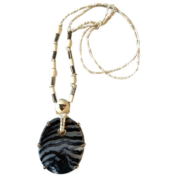 Gucci blue cloth long necklaces