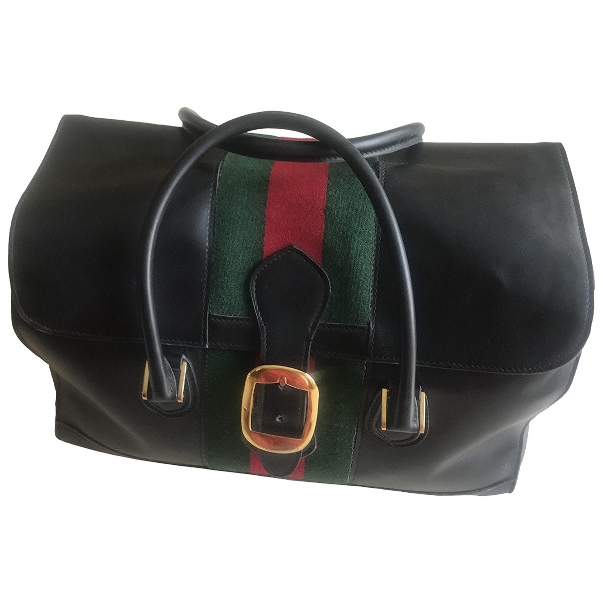 Gucci black leather travel bag
