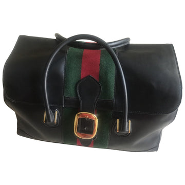 Gucci black leather travel bag