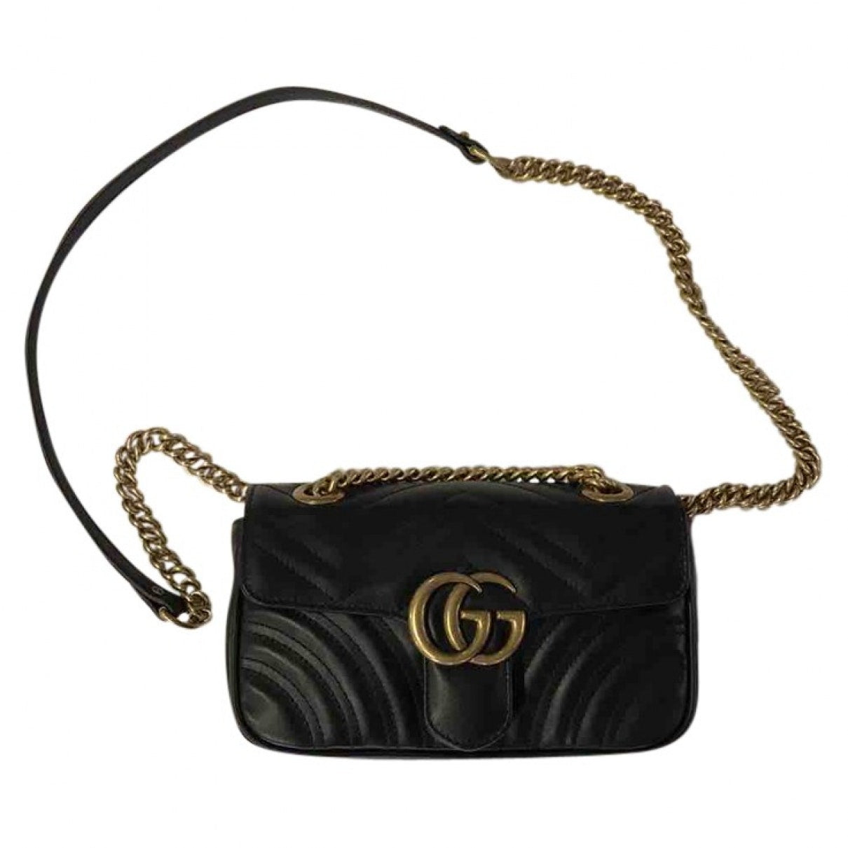 Gucci marmont black leather handbag