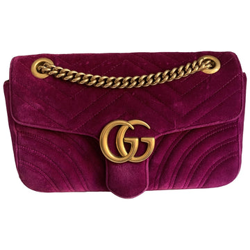 Gucci marmont purple velvet handbag
