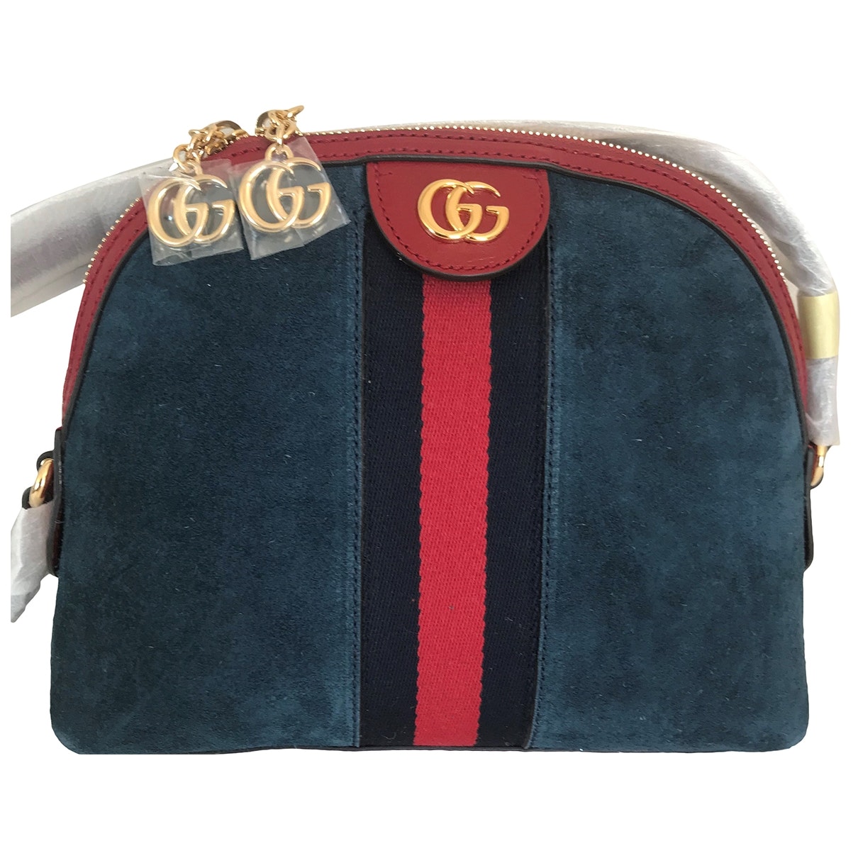 Gucci ophidia blue velvet handbag