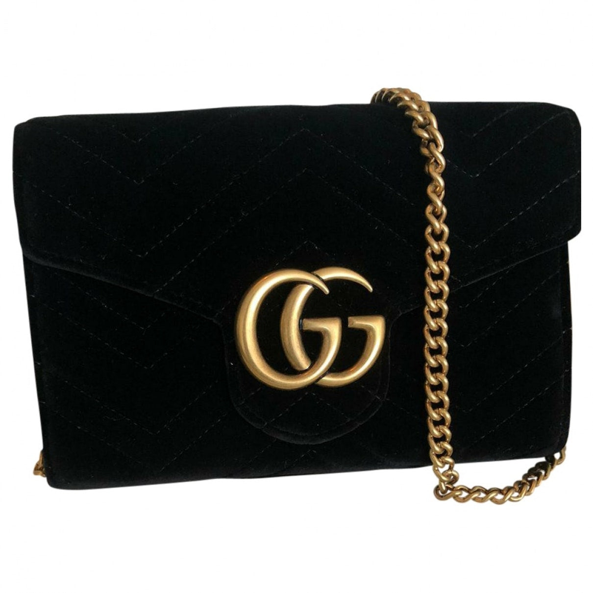 Gucci marmont black velvet handbag