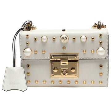 Gucci padlock white leather handbag