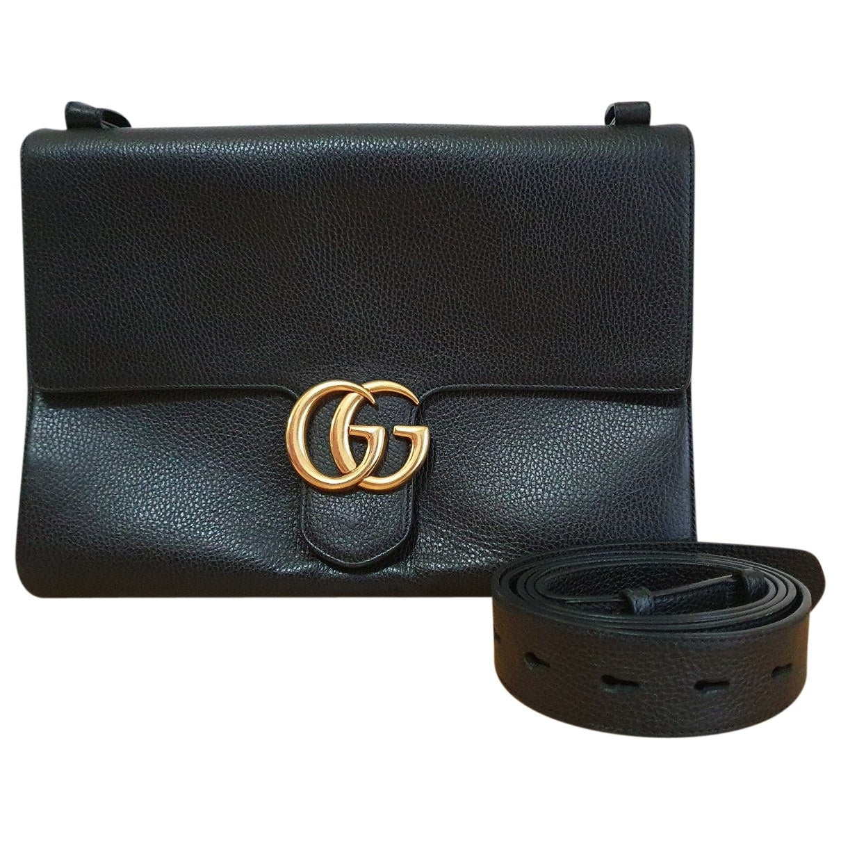 Gucci marmont black leather handbag