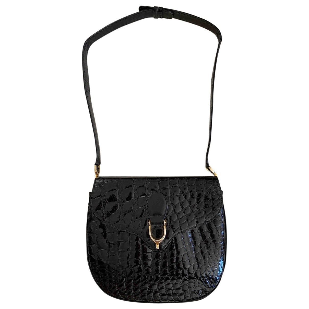 Gucci black crocodile handbag