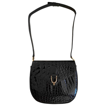 Gucci black crocodile handbag