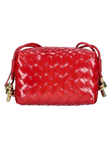 Bottega Veneta Intrecciato Loop Camera Mini Shoulder Bag Red