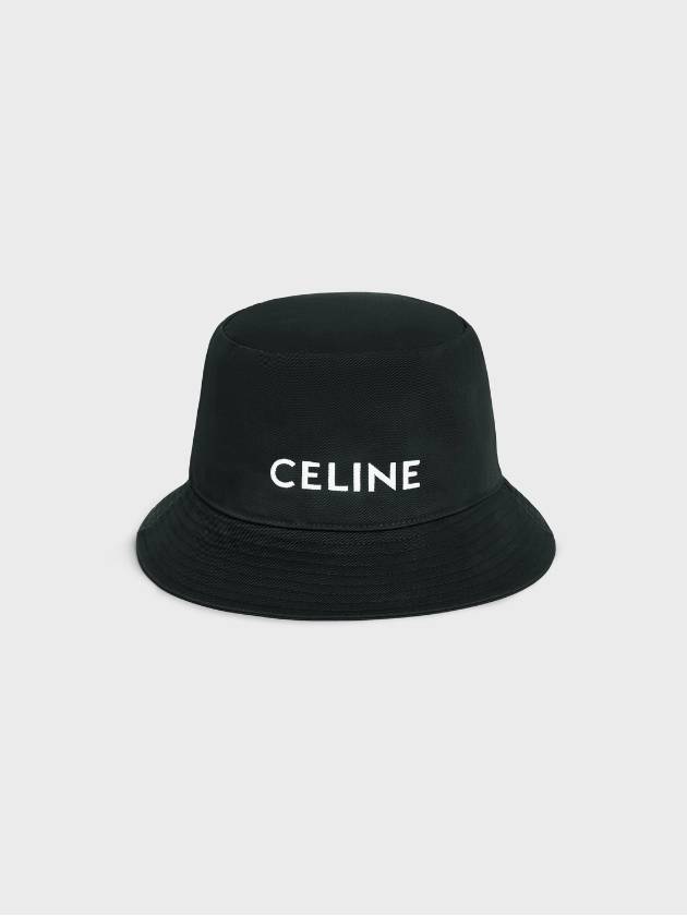 CELINE Embroidered Logo Bucket Hat Black