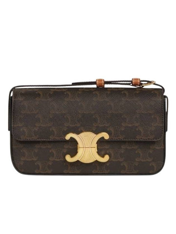 CELINE Triomphe Shoulder Bag Tan