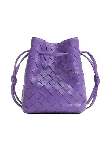 Bottega Veneta Intrecciato Small Bucket Bag Purple