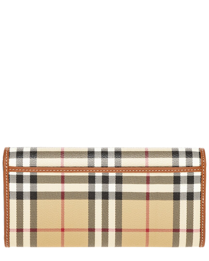 Burberry Long Canvas & Leather Wallet