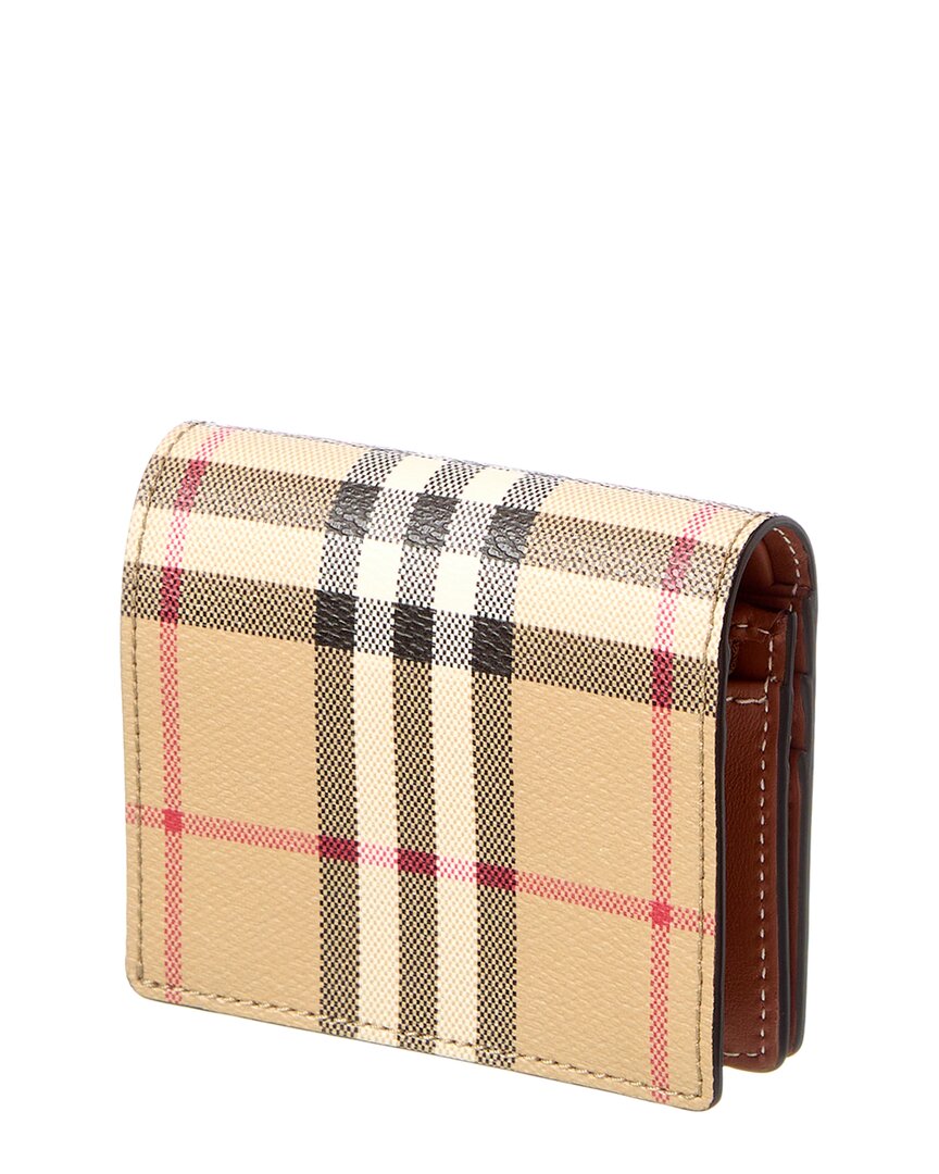 Burberry Check Small E-Canvas & Leather Card Case