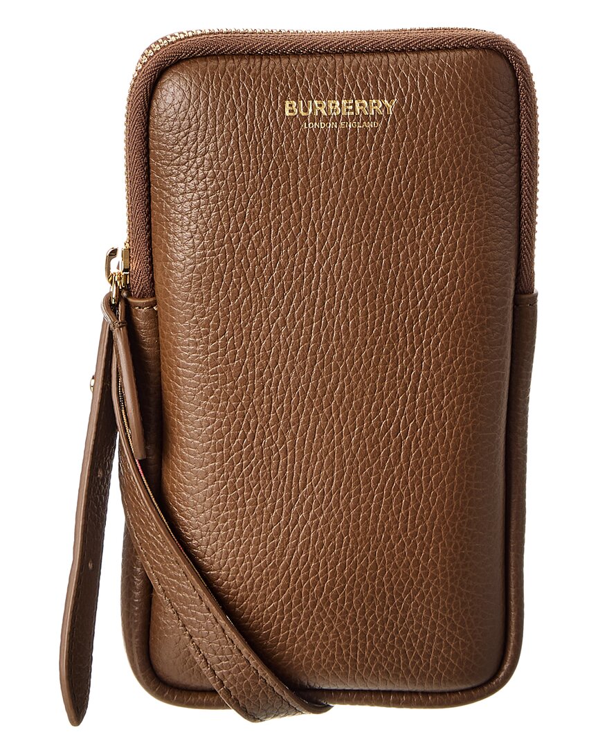 Burberry Logo Leather Phone Crossbody