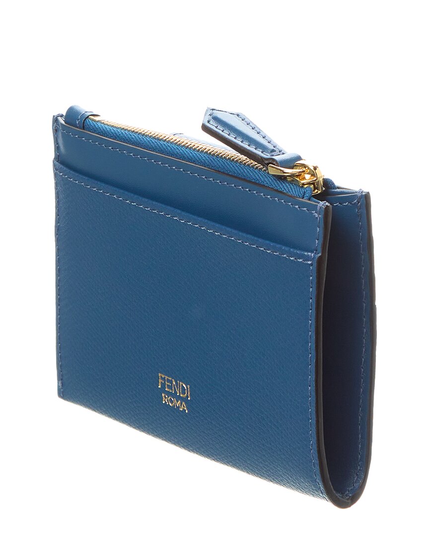 Fendi Ff Diamonds Zip Leather Card Case