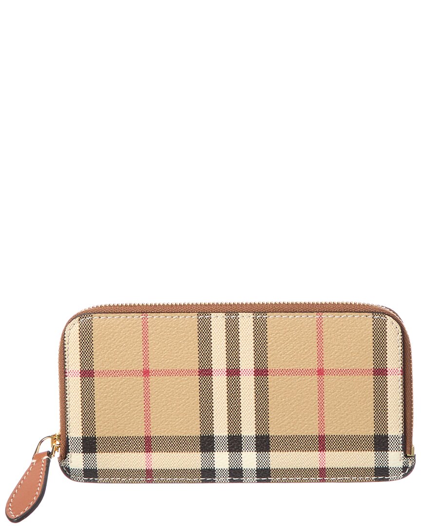 Burberry Check E-Canvas & Leather Card Case