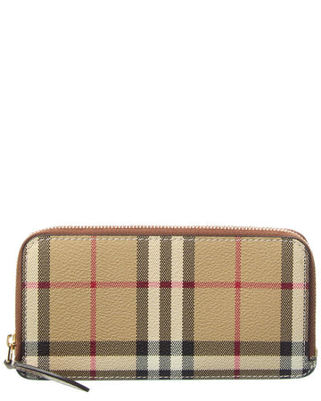Burberry Large Vintage Check E-Canvas & Leather Card Case