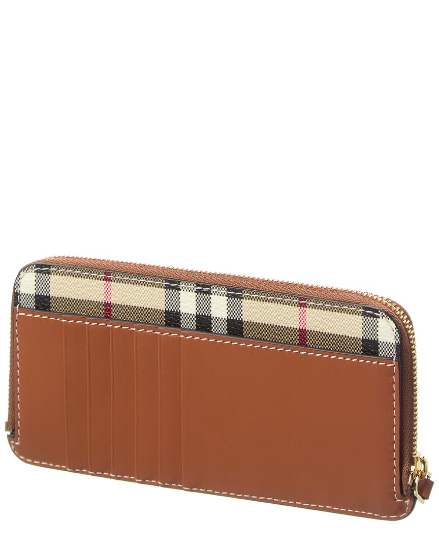 Burberry Large Vintage Check E-Canvas & Leather Card Case