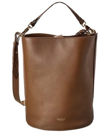 Burberry Logo Medium Leather Bucket Bag