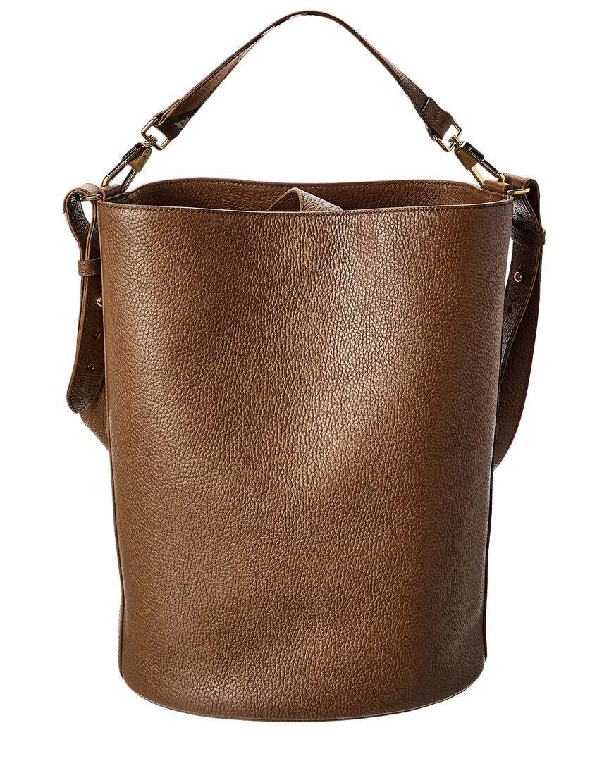 Burberry Logo Medium Leather Bucket Bag