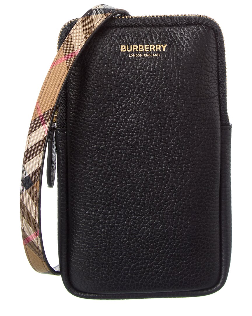 Burberry Logo Leather Phone Crossbody