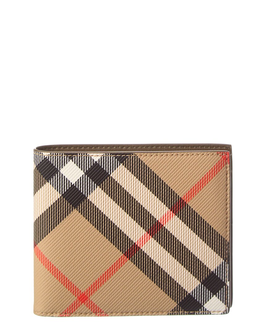Burberry Check E-Canvas Bifold Wallet