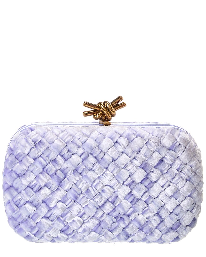 Bottega Veneta Knot Intrecciato Velvet & Leather Clutch