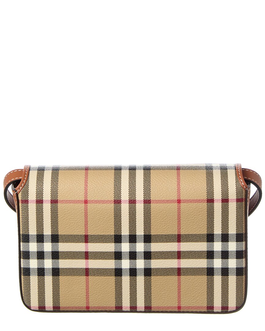 Burberry Check E-Canvas & Leather Crossbody