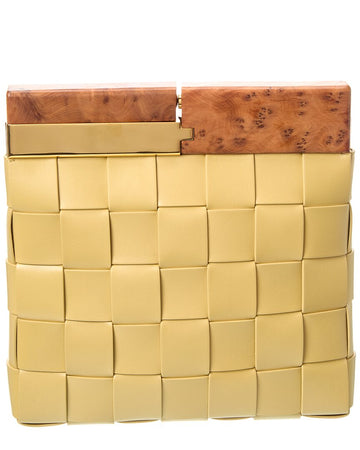 Bottega Veneta Bv Snap Intrecciato Leather Clutch