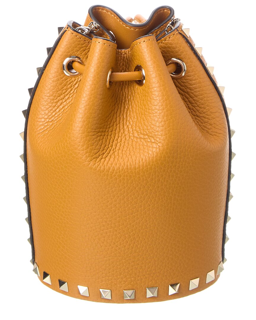 Valentino Rockstud Grainy Leather Bucket Bag
