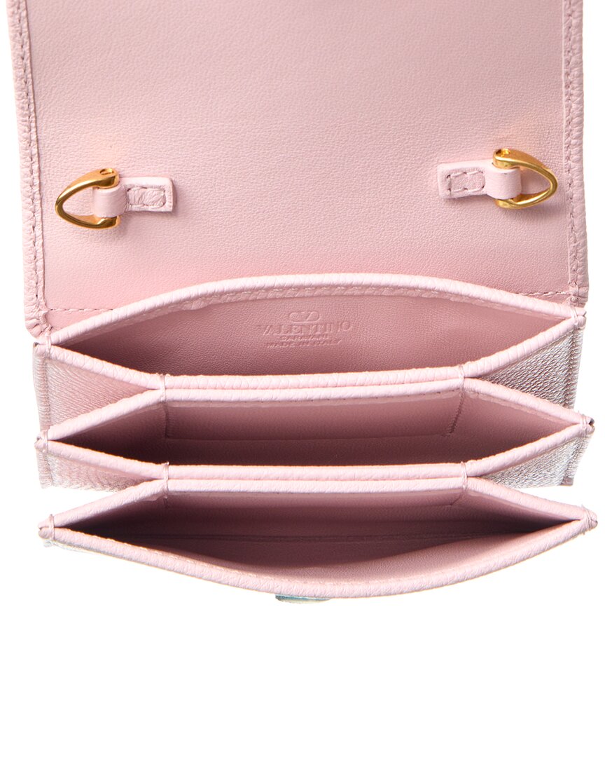 Valentino Vlogo Leather Card Holder