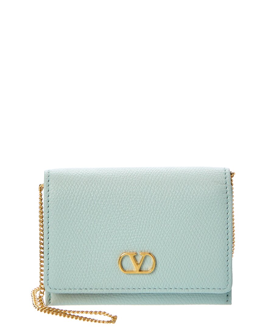 Valentino Vlogo Leather Card Holder