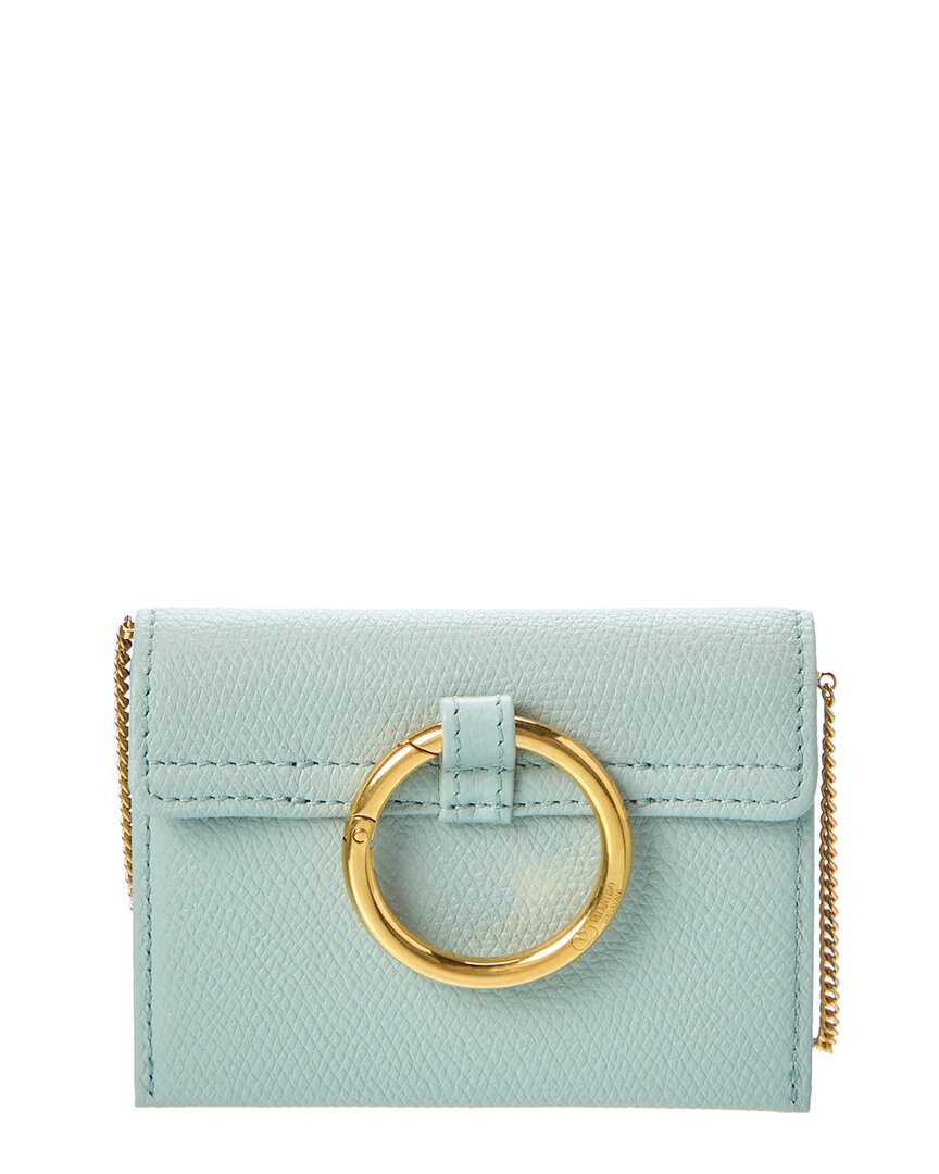 Valentino Vlogo Leather Card Holder