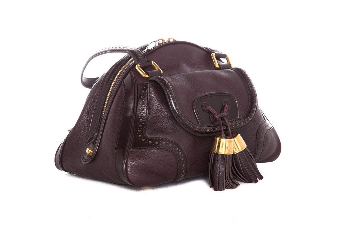 Celine Brown Winged- Tip Tassle Detail  Shoulder Bag