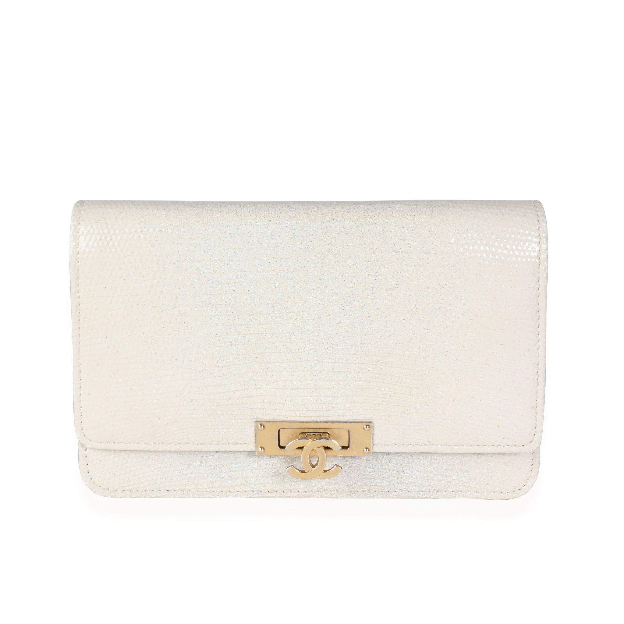 Top Quality Chanel Gold Metallic Lizard Golden Class Wallet on Chain