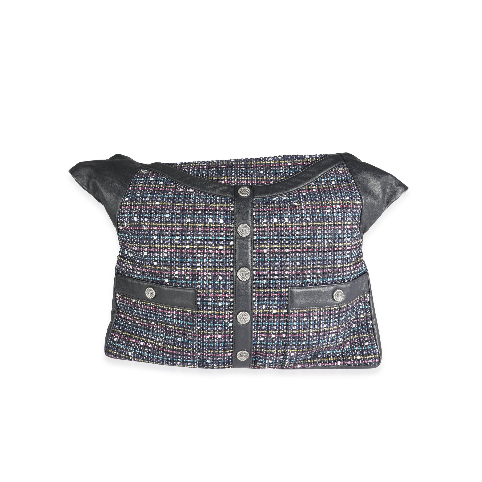 Top Quality Chanel Navy Lambskin & Multicolor Tweed Girl Bag