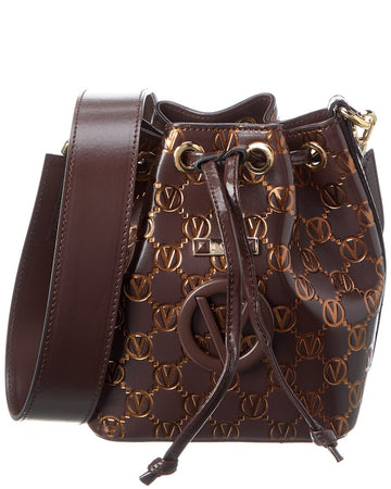 Valentino By Mario Valentino Jules Monogram Leather Bucket Bag