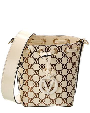 Valentino By Mario Valentino Jules Monogram Leather Bucket Bag